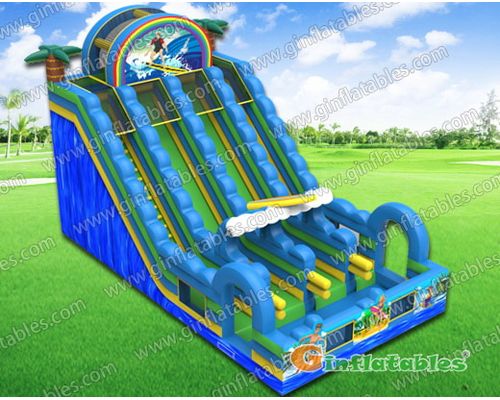 Surf 3 lanes water slide with pool