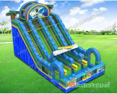 Surf 3 lanes water slide with pool