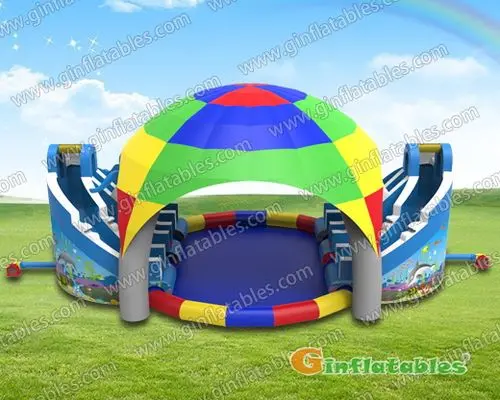 Ocean water park with tent