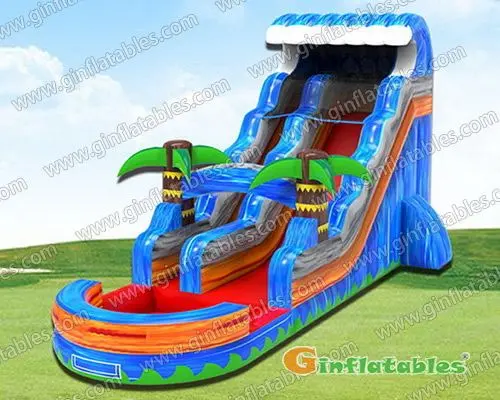 35ft Blue water slide inflatable
