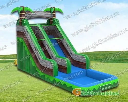 Green water slide