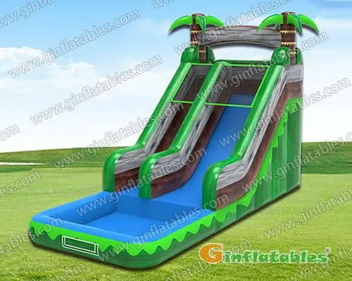 Green water slide
