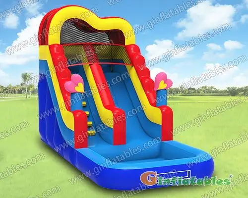 Inflatable heart water slide