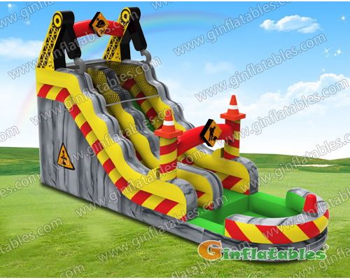 Construction site water slide