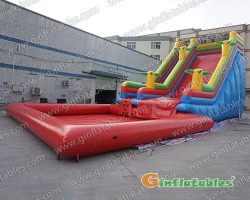 59ftL Big water slide with pool inflatables