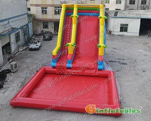 59ftL Big water slide with pool inflatables
