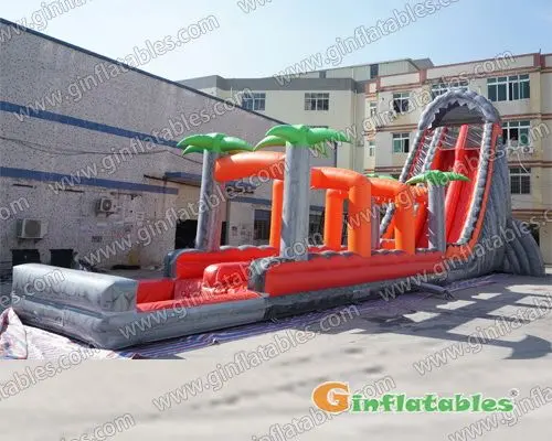 Jungle trees water slide n slip with pool