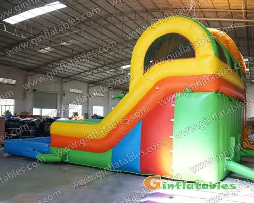 Yard water slide dual lane