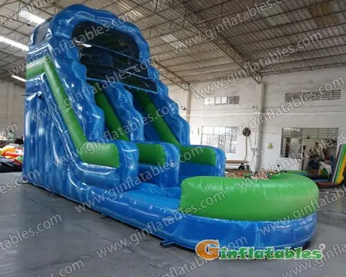 25' Inflatable blue water slide