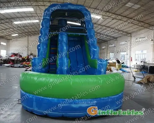 25' Inflatable blue water slide