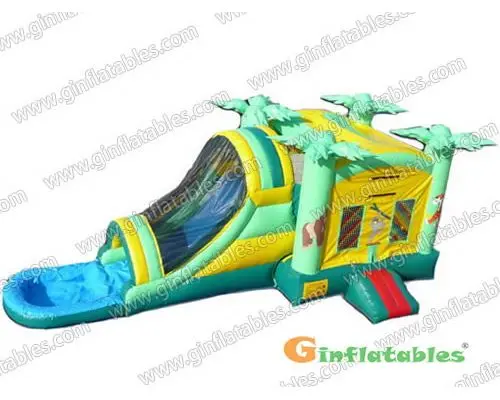 Tropical Area Inflatable Slide Combo