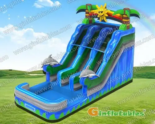 Sunshine Dolphin dual water slide inflatables