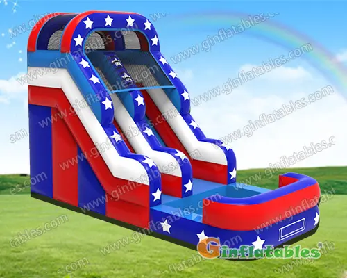 2 Lane America Water Slide Inflatable Kids Outdoor Backyard Park