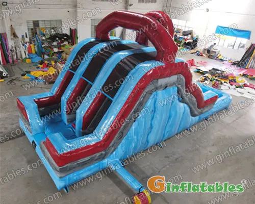 16ftH 3 lanes water slide