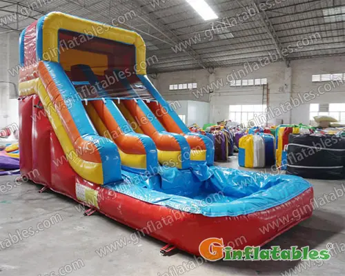 20 ft Backyard water slide inflatable dual lane