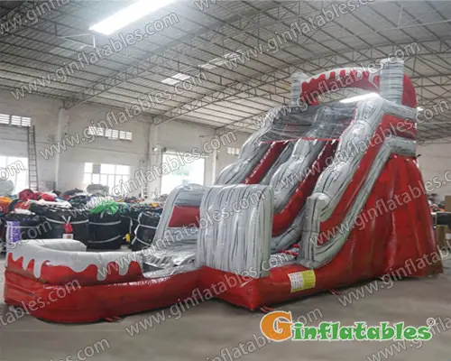 Red marble water slide