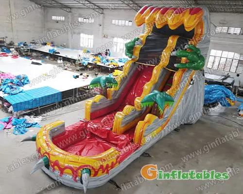 18ft H T-rex water slide