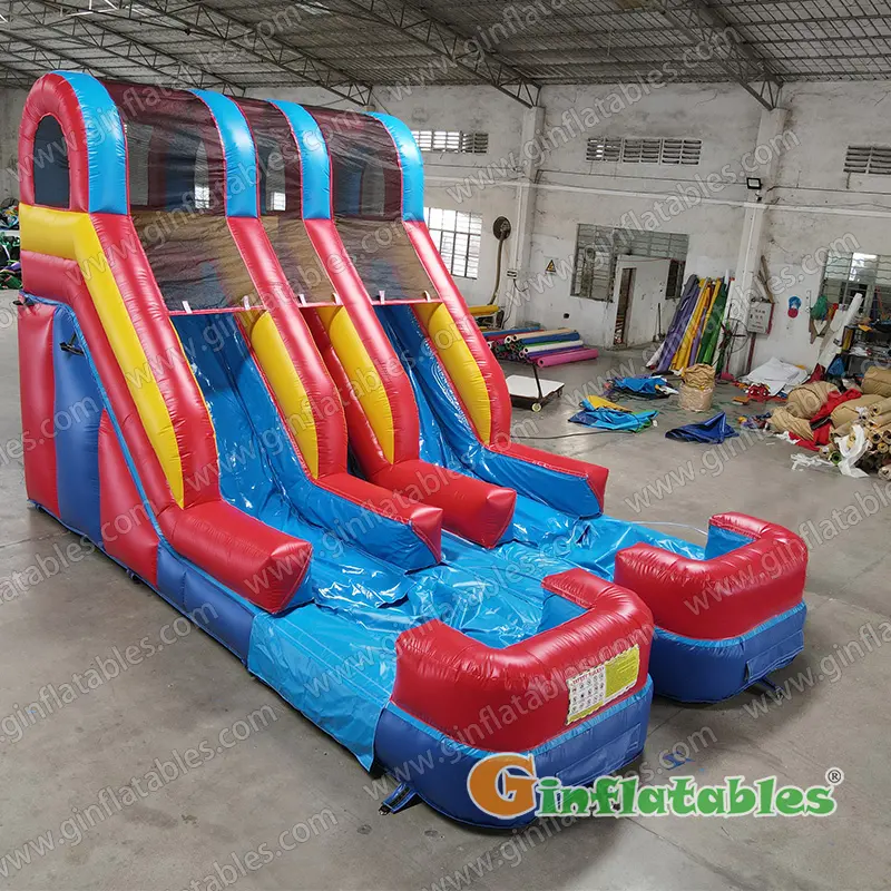 Primary color Dual lane water slide