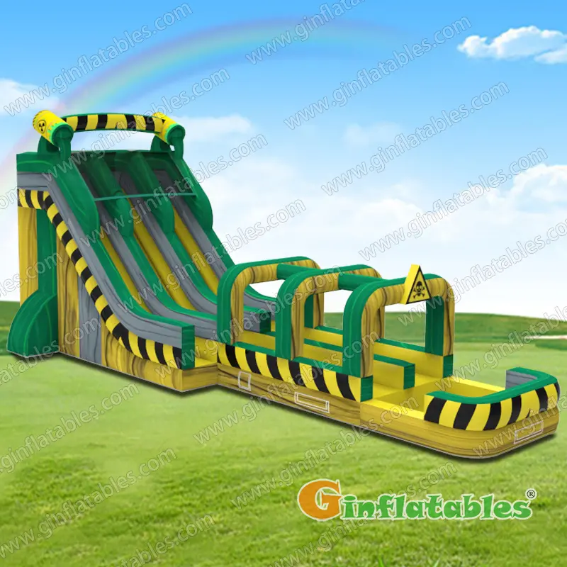 Toxic water slide n slip with pool