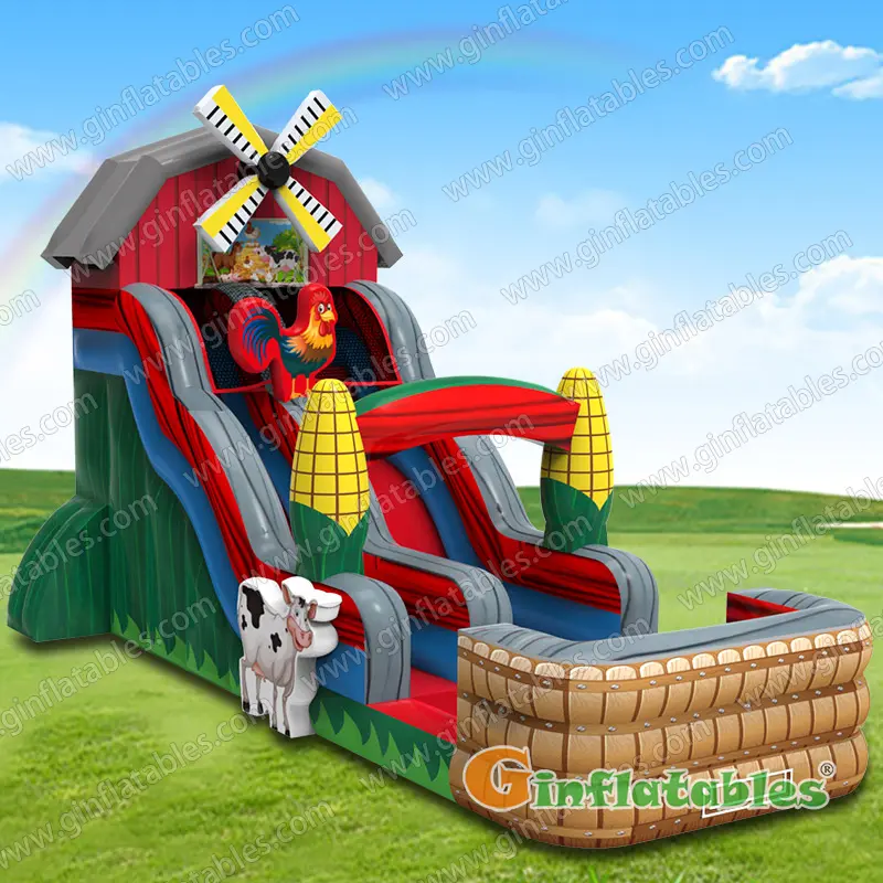 20ftH  Farm Water Slide