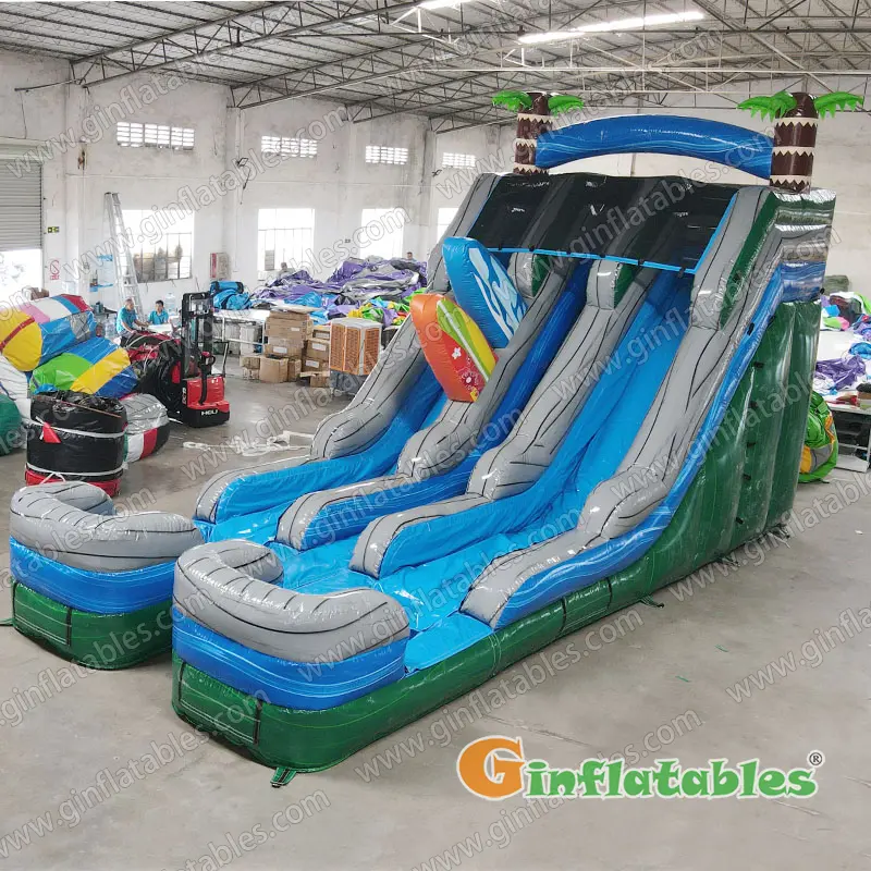 Surf water slide dual lanes