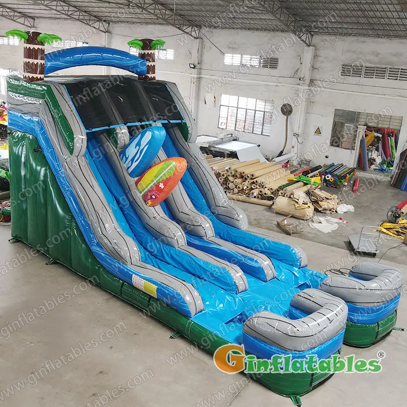 Surf water slide dual lanes