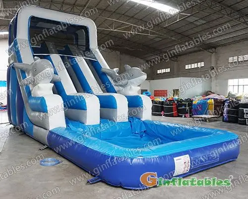 17.5 ft Dolphin dual water slide