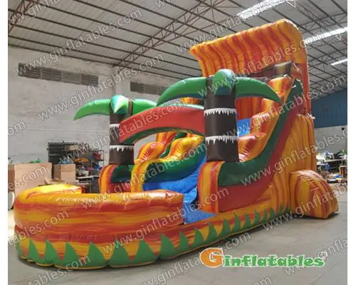 Water slide with pool