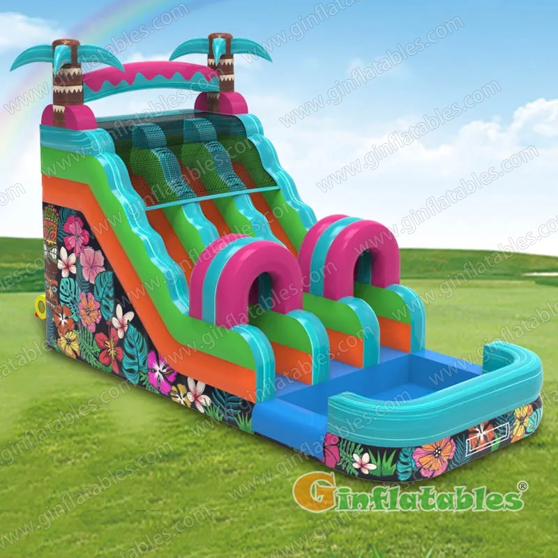 Aloha Tropical  dual Lane Water Slide 
