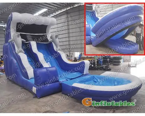 Water slide with cushion