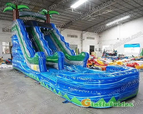 30 ft Blue marble water slide inflatables