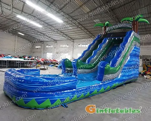 30 ft Blue marble water slide inflatables