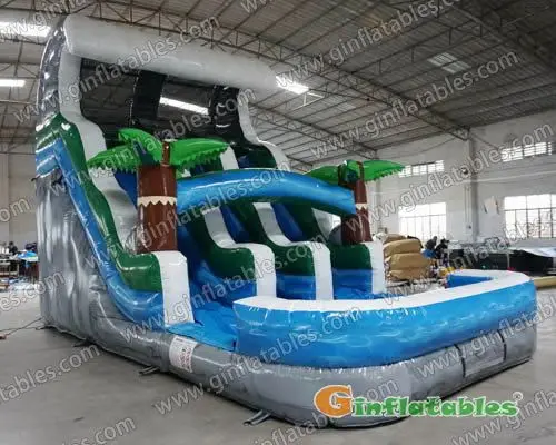 Grey marble wave water slide