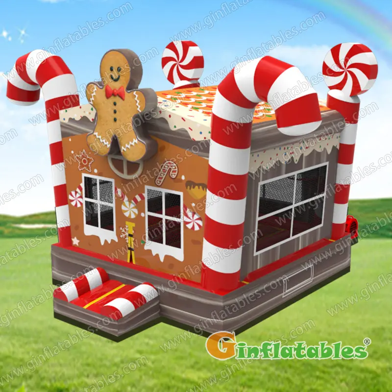 Candy cane bounce house