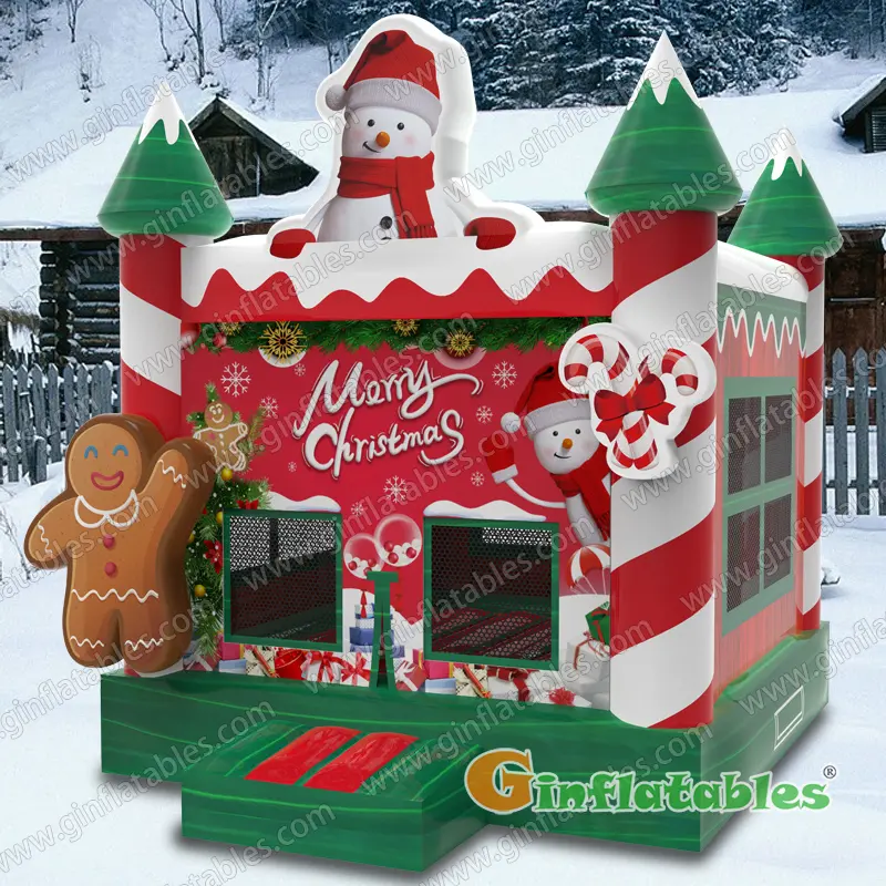 Christmas snowman bouncing house