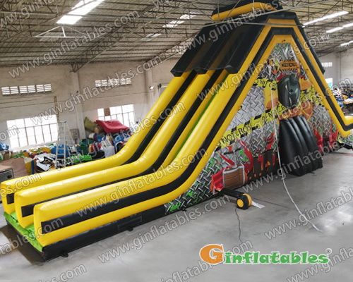 28 ft H Adult toxic dual lane dry slide inflatable