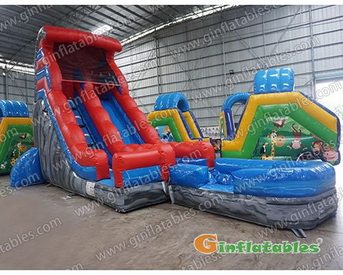 Water slide with detachable pool Water slide with detachable pool